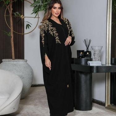 عبايه فري سايز كريب اسود مع شك مبطنه من الداخل