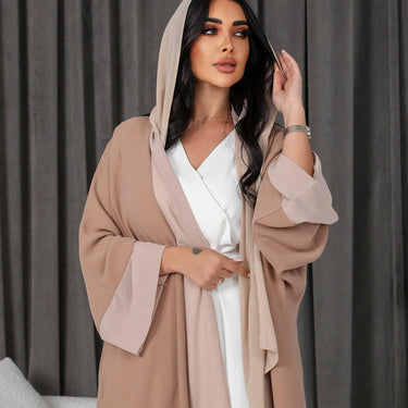 عبايه فري سايز كريب بيج مع شيفون من الامام