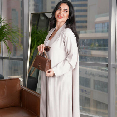 عبايه بليزر كريب بيج بيلسيه من المنتصف